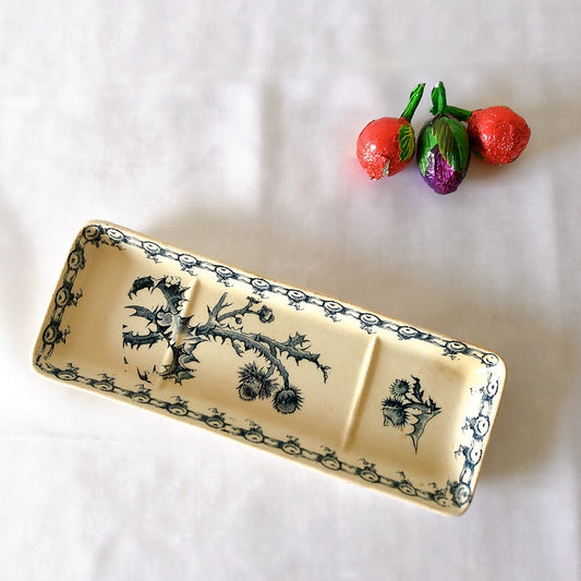 GIEN ジアン CACTUS サボテン トゥースディッシュ ジアンブルー フランスアンティーク食器 ブロカントアンティーク 蚤の市