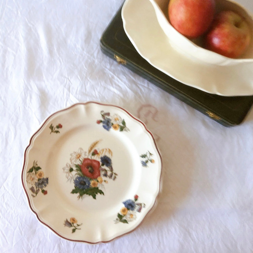 フランス サルグミンヌ sarreguemines アグレスト ディナープレート 23.3㎝  フランスアンティーク食器 フランス蚤の市・ブロカント