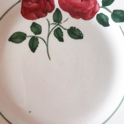 ショワジールロワ　HB & Cie Choisy le Roi『ローズ』ディネット　ディナープレート　平皿　A　フランスアンティーク食器　ブロカントアンティーク　蚤の市