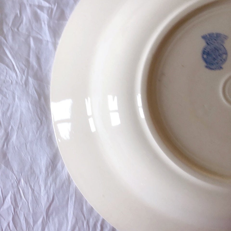 フランスアンティーク　バドンヴィレー　バラ柄スーププレート　深皿　フランスアンティーク食器 ブロカントアンティーク 蚤の市