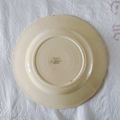 フランス ディゴワン＆サルグミンヌ 花リム ディナープレート 平皿 フランスアンティーク食器 ブロカント　蚤の市