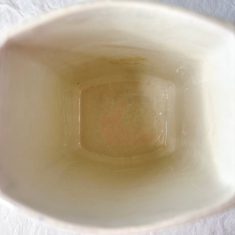 クレイユエモントロー  HBCM Béarn バスク柄 陶器キャニスター 「赤x青 」フランスアンティーク　ブロカント　蚤の市