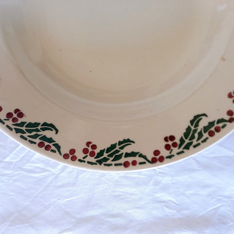 ご予約フランスアンティーク クレイユモントロー HOUX　柊　スーププレート・深皿 フランスアンティーク食器　ブロカント　蚤の市