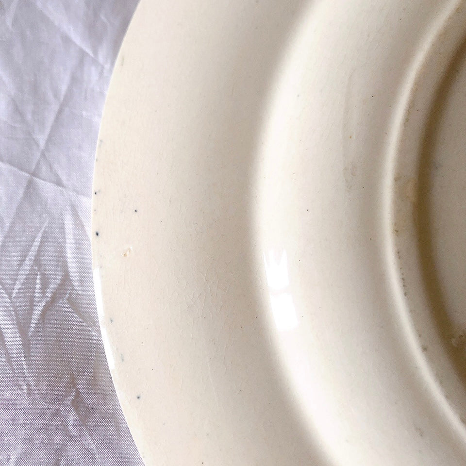 フランスアンティーク  GRAND DEPOT E.Bourgeois グランデポ エミールブルジョワ　蝶鳥柄　ディナープレート 平皿 フランスアンティーク食器 ブロカント 蚤の市