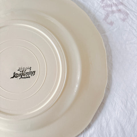 フランス ディゴワン＆サルグミンヌ 花リム ディナープレート 平皿 フランスアンティーク食器 ブロカント　蚤の市