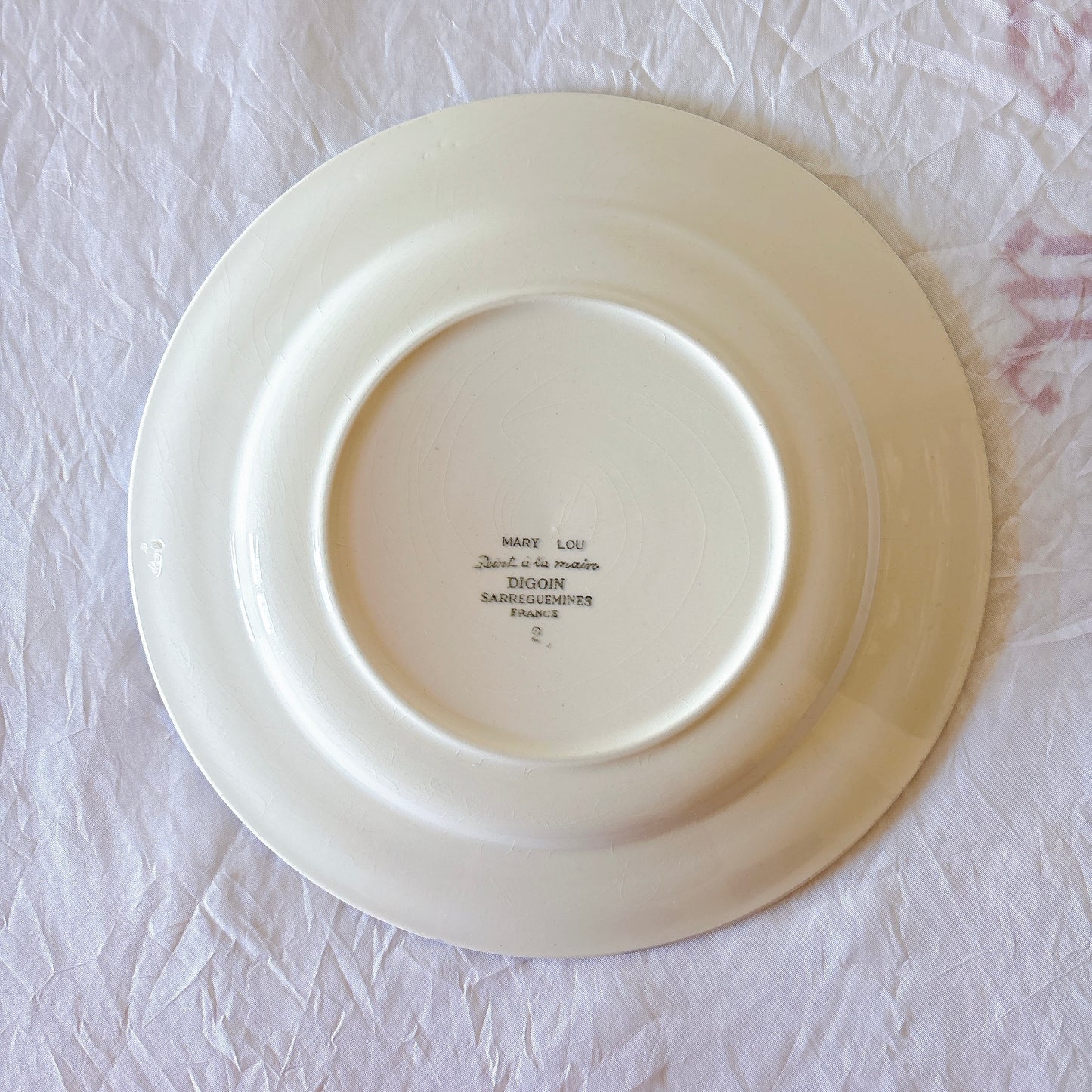 フランスアンティーク ディゴワンサルグミンヌ MARY LOU マリールー デザートプレート 花柄 Digoin Sarreguemines アンティーク食器