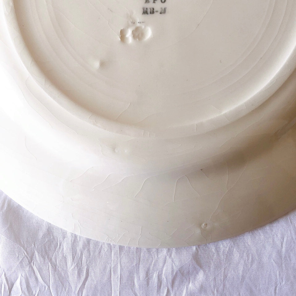 ご予約　フランスアンティーク クレイユモントロー HOUX　柊　ディナープレート　平皿 3枚セット　フランスアンティーク食器　ブロカント　蚤の市