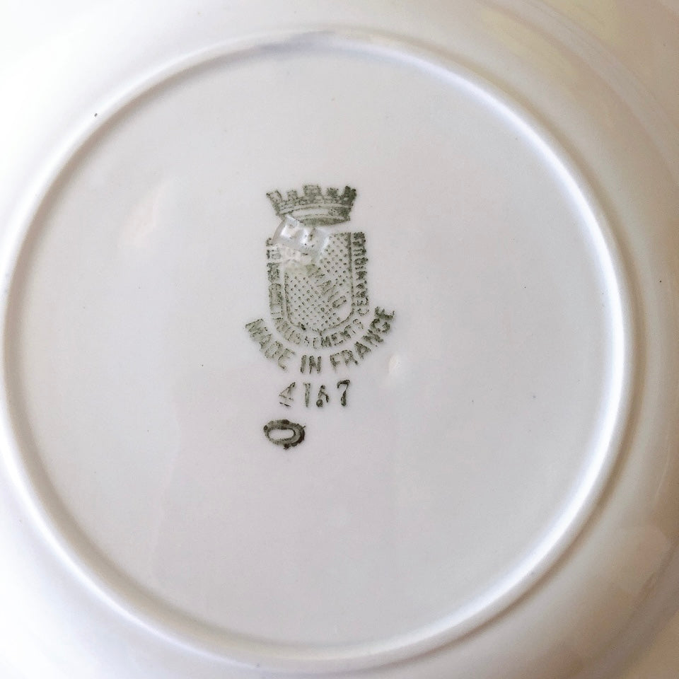 サンタマン　Saint amand バスク柄スーププレート、クルーズプレート フランスアンティーク食器 ブロカント 蚤の市