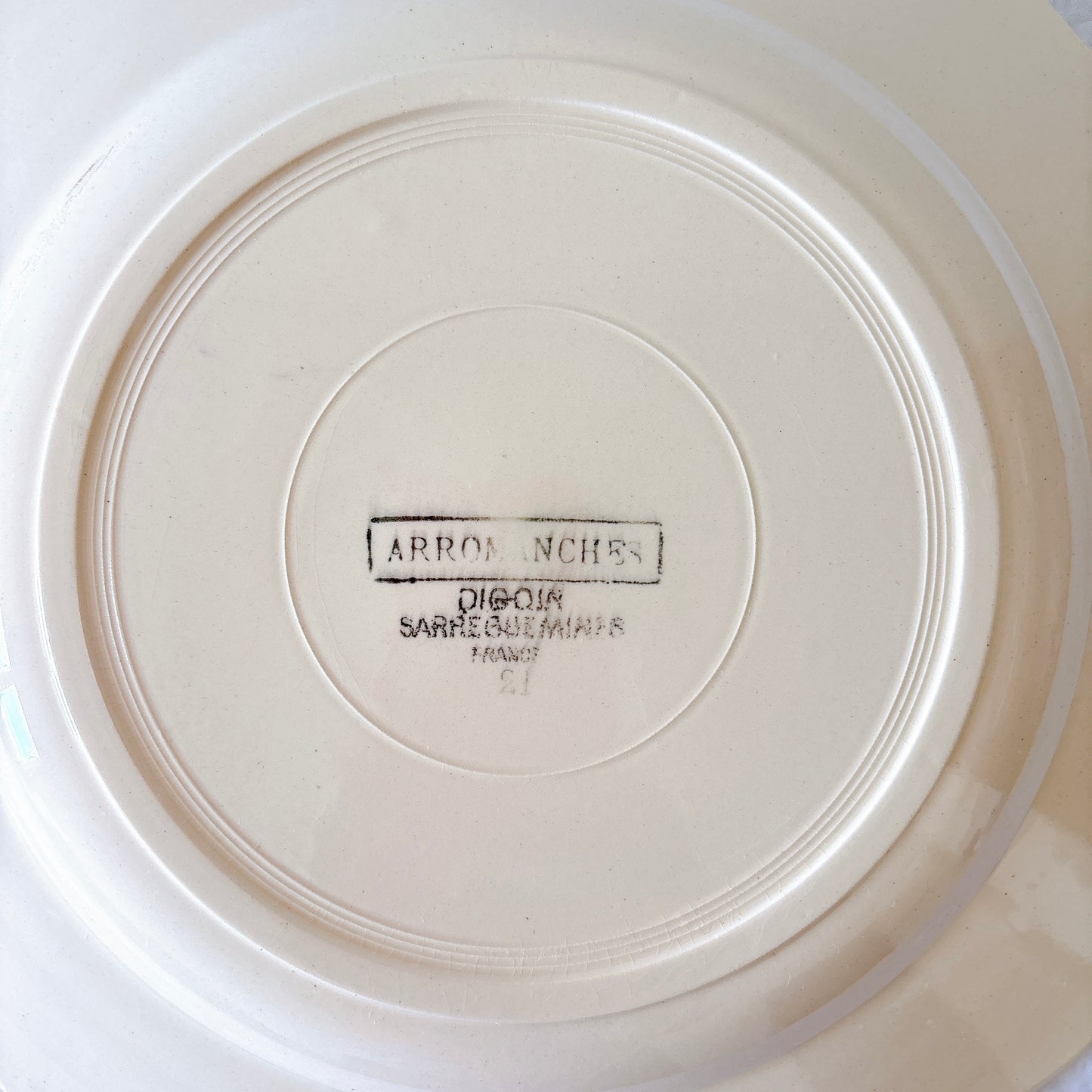 ディゴワンサルグミンヌ 『ARROMANCHES （アロマンシュ）』花リム ディナープレート　フランスアンティーク食器