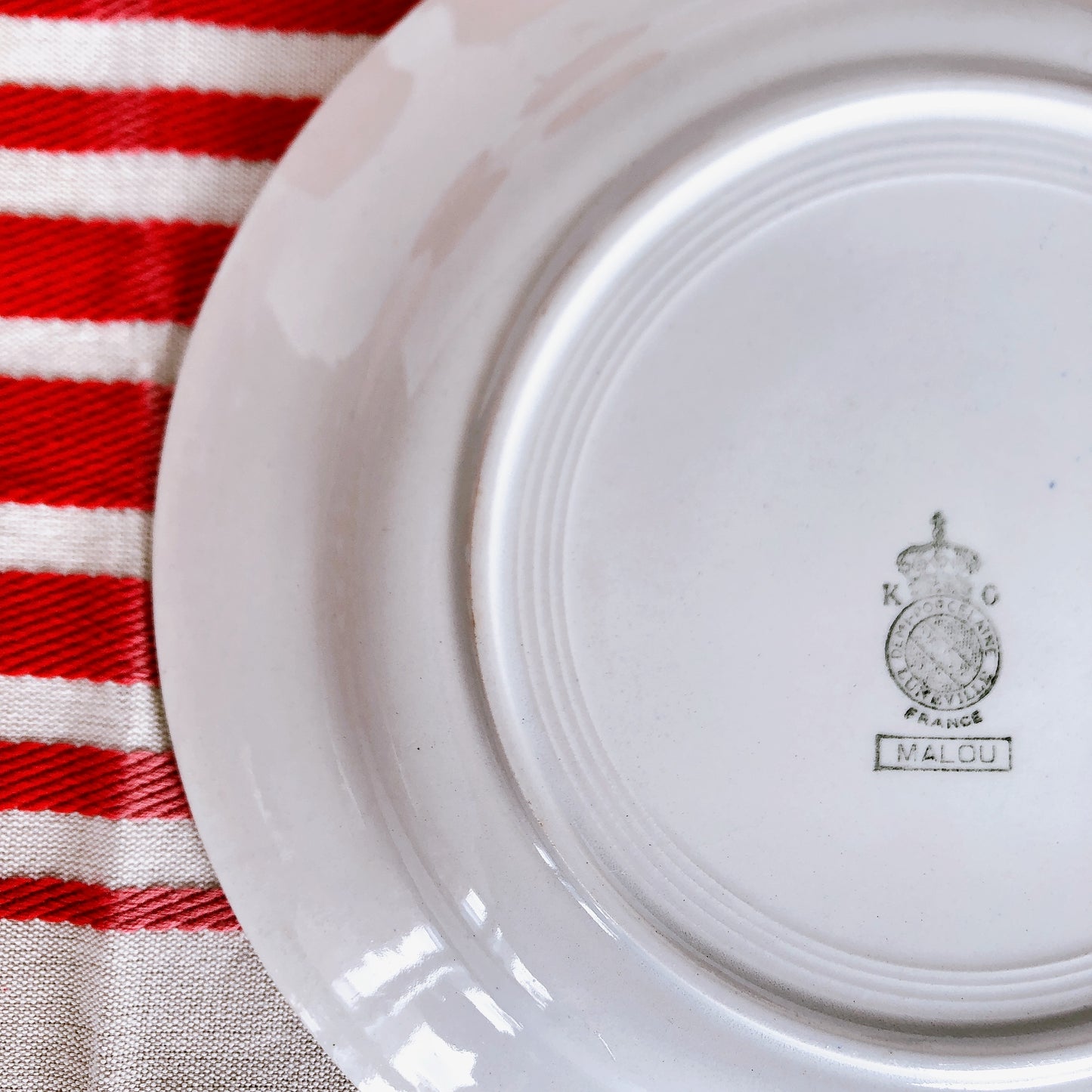 リュネヴィル K&G LUNEVILLE " MALOU"シリーズ ディナープレート 平皿 A フランスアンティーク食器　蚤の市　ブロカント
