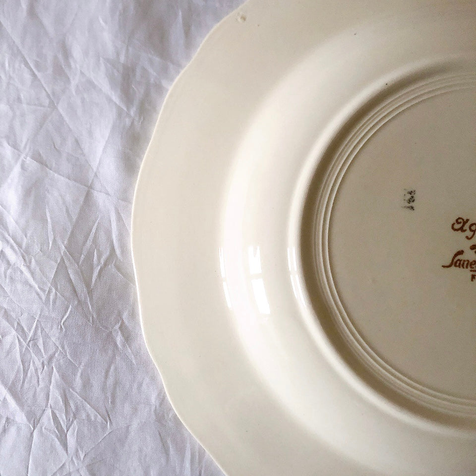 ディゴワンサルグミンヌ Digoin＆sarreguemines アグレスト 深皿 クルーズプレート 23㎝ フランスアンティーク食器 フランス蚤の市・ブロカント