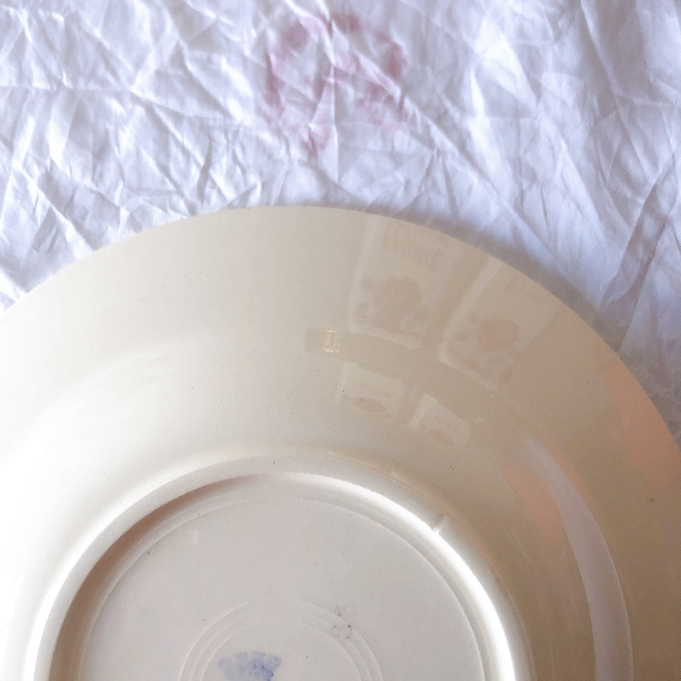 フランスアンティーク　バドンヴィレー　バラ柄スーププレート　深皿　フランスアンティーク食器 ブロカントアンティーク 蚤の市