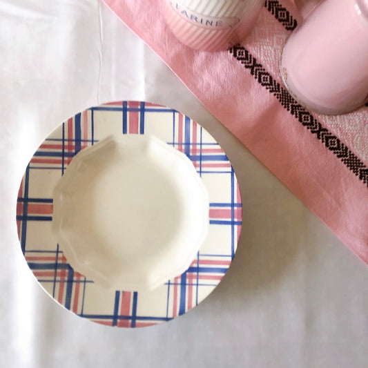 クレイユエモントロー HBCM ECOSSAIS スーププレート/深皿 A フランスアンティーク食器 ブロカントアンティーク 蚤の市