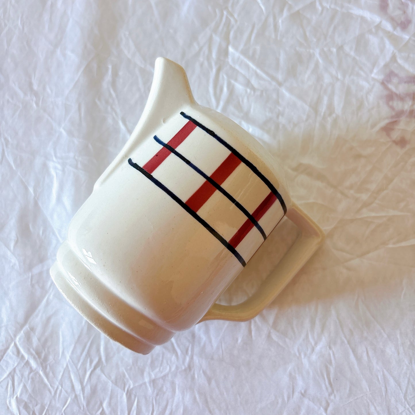 バスク柄 ストライプ 手描き 赤と青のライン