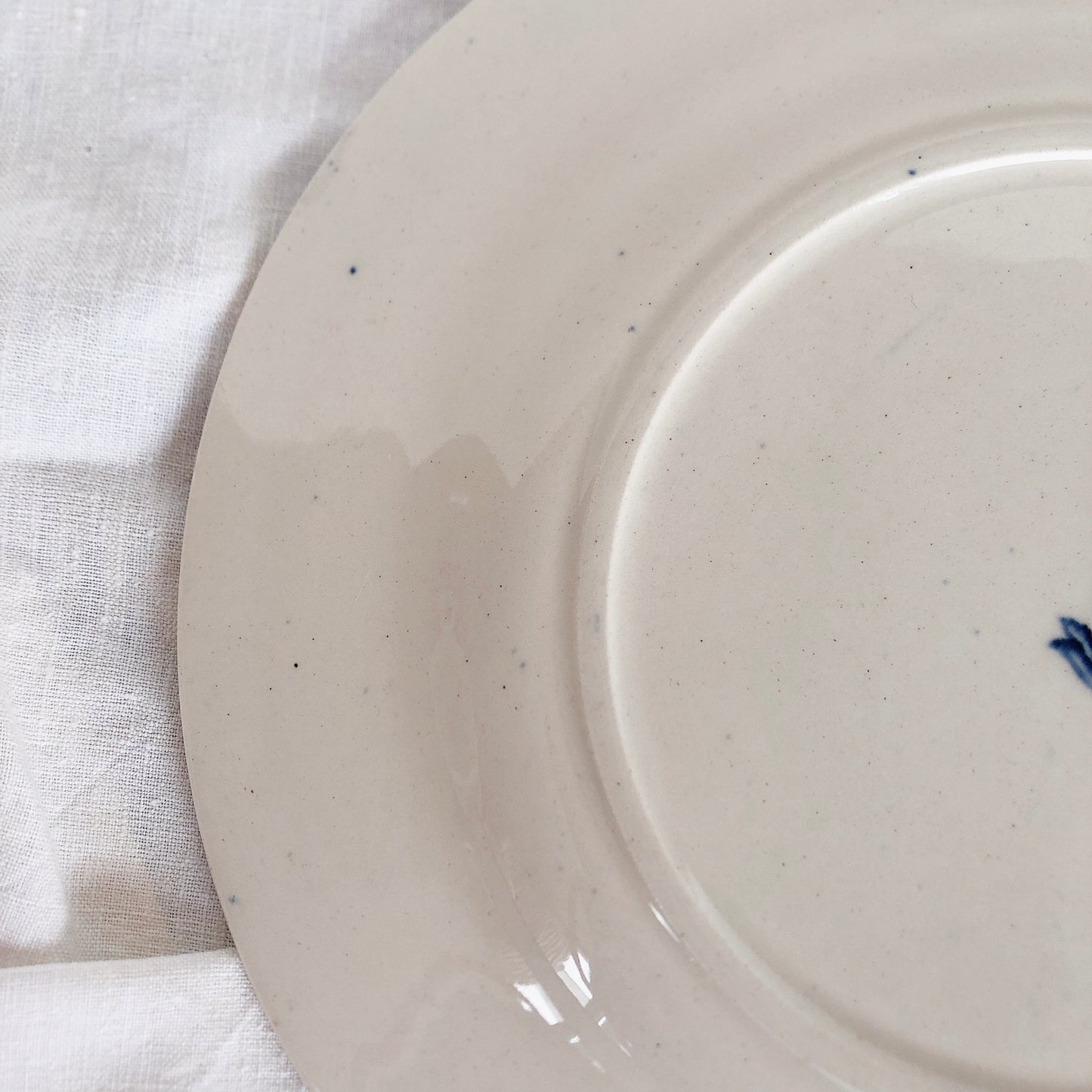 フランスアンティークプレート GIEN ジアン CACTUS サボテン デザートプレート A ジアンブルー アンティーク食器・皿　ブロカント  蚤の市