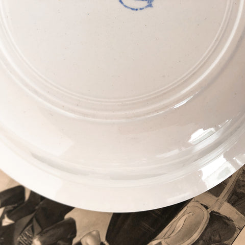 サンタマン　バスク柄 サラディエ サラダボウル 大深皿 大皿　フランスアンティーク食器 フランス蚤の市　ブロカント 　バスク柄アンティーク食器
