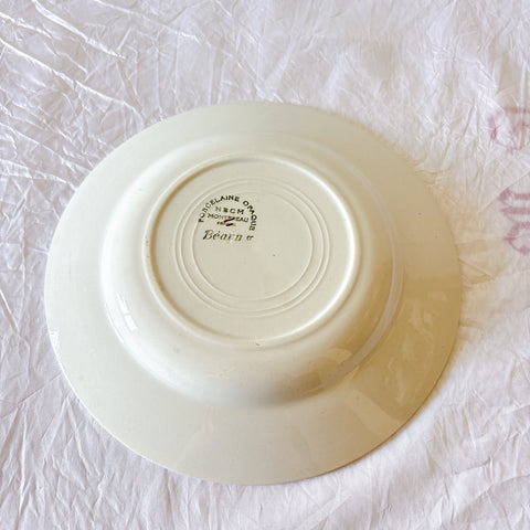 HBCM Béarn バスク柄 スーププレート レッドxダークブルー｜フランスアンティーク食器