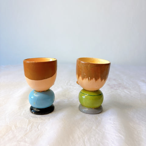 フランス 木製コクティエ　エッグスタンド　フランスアンティークキッチン雑貨　ブロカント　蚤の市