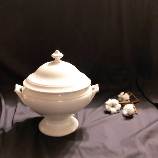 リュネヴィル スーピエール 白 フランスアンティーク食器 蚤の市 ブロカント アンティークスーピエール