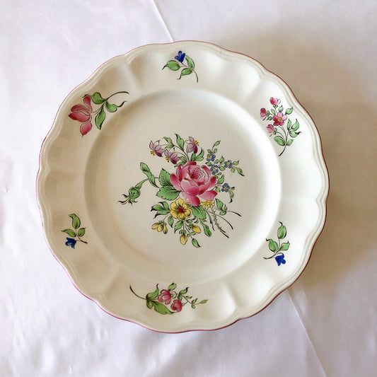 リュネヴィル " Réverbère"シリーズ ディナープレート 平皿 b フランスアンティーク食器 蚤の市 ブロカント