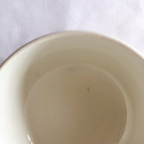 クレイユモントロー HBCM Béarn  バスク柄耳付きボウル　取手付きボウル「レッドｘブルー」フランスアンティーク食器 ブロカント 蚤の市　バスク柄アンティーク