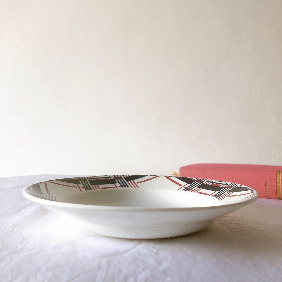 サンタマン　Saint amand バスク柄スーププレート、クルーズプレート フランスアンティーク食器 ブロカント 蚤の市