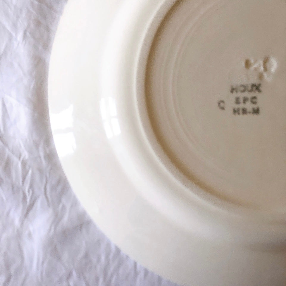 ご予約　フランスアンティーク クレイユモントロー HOUX　柊　ディナープレート　平皿 3枚セット　フランスアンティーク食器　ブロカント　蚤の市