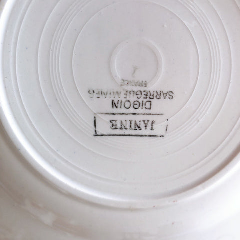 フランス ディゴワンサルグミンヌ   JANINE 花柄 デザートプレート  フランスアンティーク食器 フランス蚤の市・ブロカント