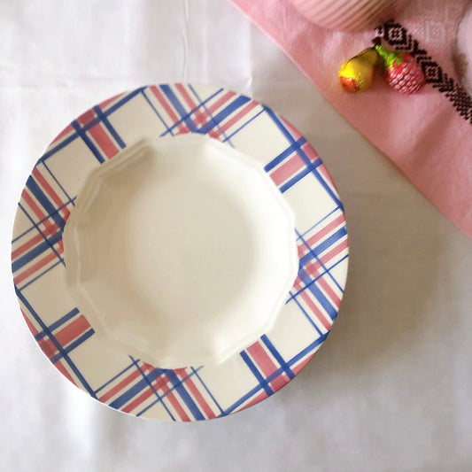 クレイユエモントロー HBCM ECOSSAIS スーププレート/深皿 E フランスアンティーク食器 ブロカントアンティーク 蚤の市