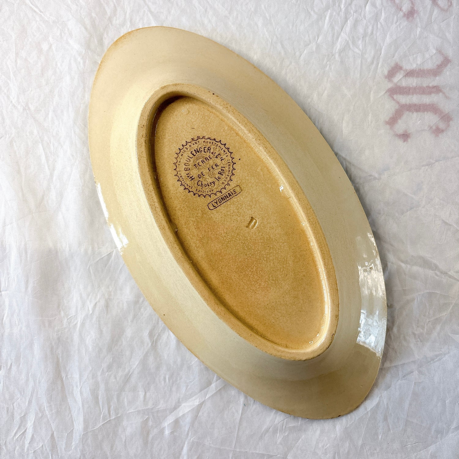 ショワジールロワ HB&Cie LYONNAIS ラヴィエ アンティーク オーバルプレート フランスアンティーク食器 画像2
