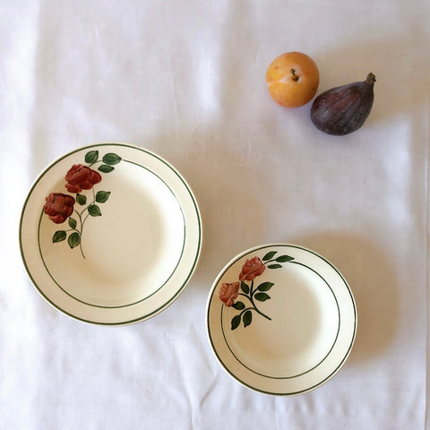 ショワジールロワ　HB & Cie Choisy le Roi『ローズ』ディネット　サラディエ　大皿　ランスアンティーク食器　ブロカントアンティーク　蚤の市