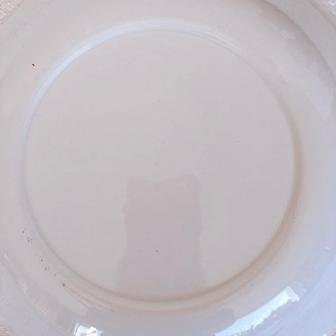 バドンヴィレー バスク柄 大深皿ラウンドプレート28「ルージュ・ブルー」フランスアンティーク・食器・皿・プレート ブロカント