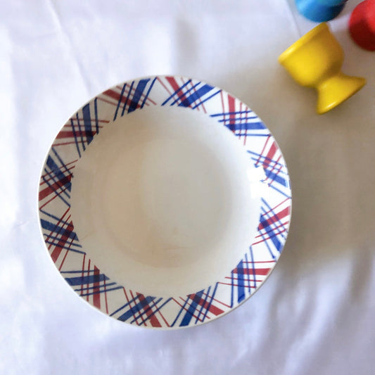 サンタマン バスク柄 キャロットプレート ルージュ・マリン E フランスアンティーク食器 蚤の市 ブロカントアンティーク