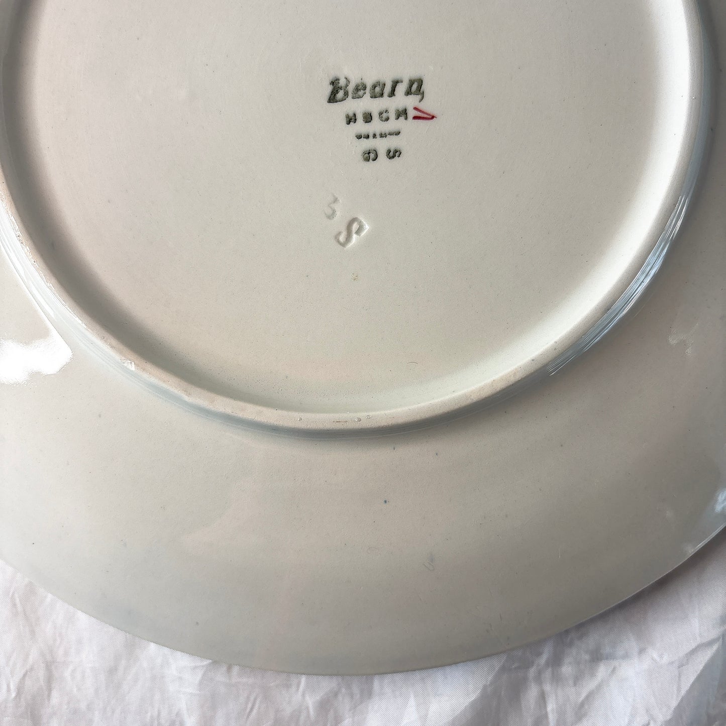 クレイユモントロー HBCM Béarn バスク柄 タルトプレート  バスク柄アンティーク フランスアンティーク食器　　蚤の市　ブロカント