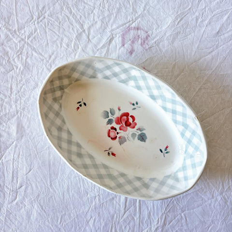 ディゴワンサルグミンヌ Digoin&sarreguemines 『BASTIA』バラ柄ラヴィエ　フランスアンティーク食器 ブロカントアンティーク　蚤の市