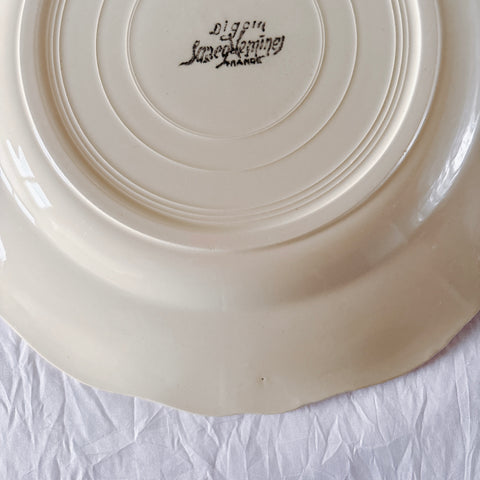 フランス ディゴワン＆サルグミンヌ 花リム ディナープレート 平皿 フランスアンティーク食器 ブロカント　蚤の市