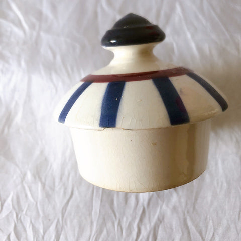 クレイユモントロー HBCM Béarn バスク柄 コーヒー／ティポット「レッド・ブルー」フランスアンティーク食器 ブロカント 蚤の市　アンティーク食器 バスク柄アンティーク