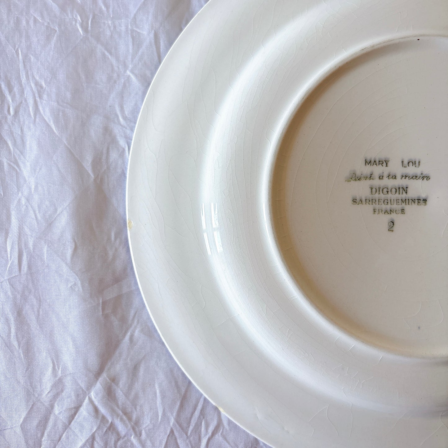 フランスアンティーク ディゴワンサルグミンヌ MARY LOU マリールー デザートプレート 花柄 Digoin Sarreguemines アンティーク食器
