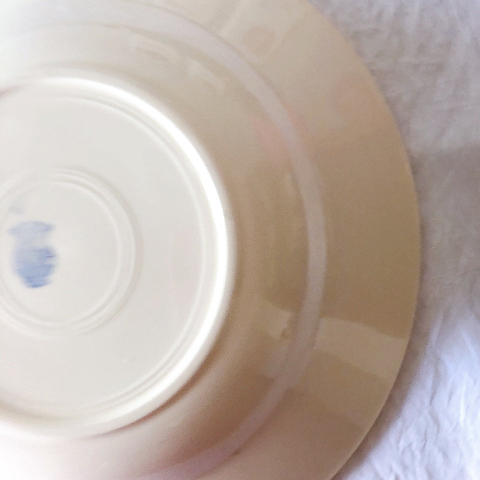 フランスアンティーク　バドンヴィレー　バラ柄スーププレート　深皿　フランスアンティーク食器 ブロカントアンティーク 蚤の市