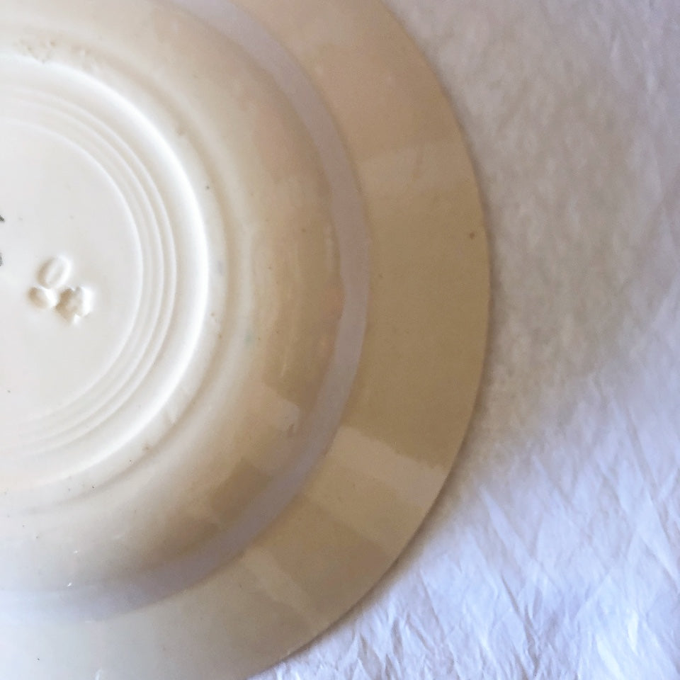 ご予約フランスアンティーク クレイユモントロー HOUX　柊　スーププレート・深皿 フランスアンティーク食器　ブロカント　蚤の市