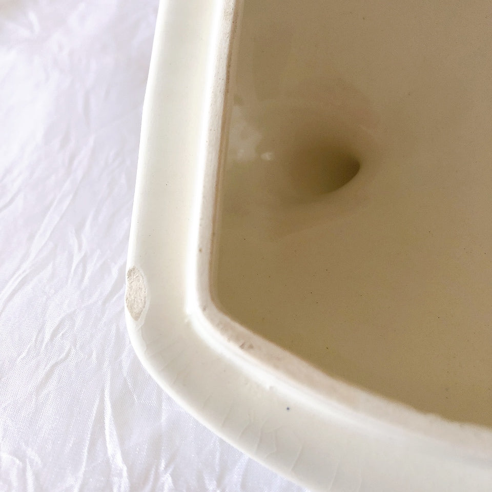 フランスアンティーク サンタマン バスク柄陶器キャニスター 「イエロー・ブルー」 フランスアンティーク食器　ブロカント　蚤の市