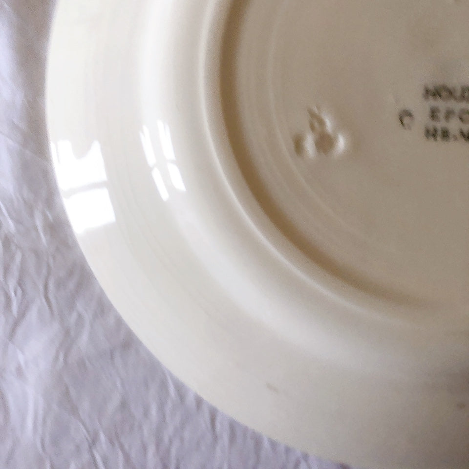 ご予約　フランスアンティーク クレイユモントロー HOUX　柊　ディナープレート　平皿 3枚セット　フランスアンティーク食器　ブロカント　蚤の市