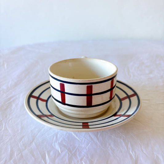 サンタマン バスク柄 カップ&ソーサー Lou Basquez フランスアンティーク