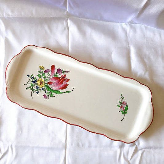 リュネヴィル " Réverbère"シリーズ タルトプレート 長皿 フランスアンティーク食器 蚤の市 ブロカントアンティークス