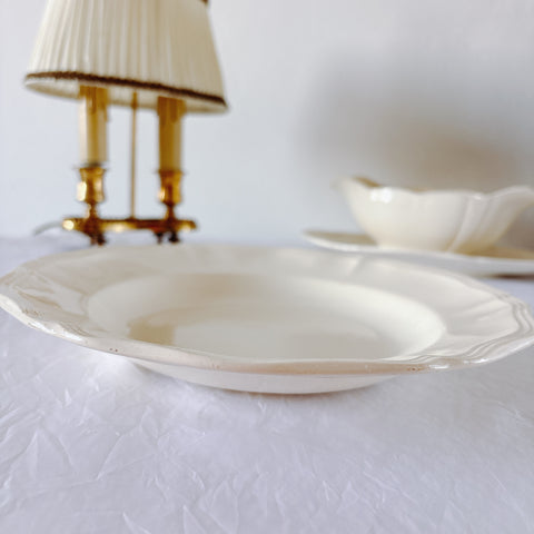 フランス ディゴワン＆サルグミンヌ 花リム スーププレート 深皿 フランスアンティーク食器 ブロカント　蚤の市