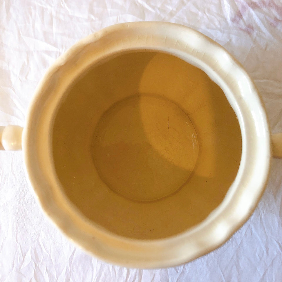 ディゴワンサルグミンヌ Digoin＆sarreguemines 花リム シュガーポット フランスアンティーク食器 フランス蚤の市・ブロカント