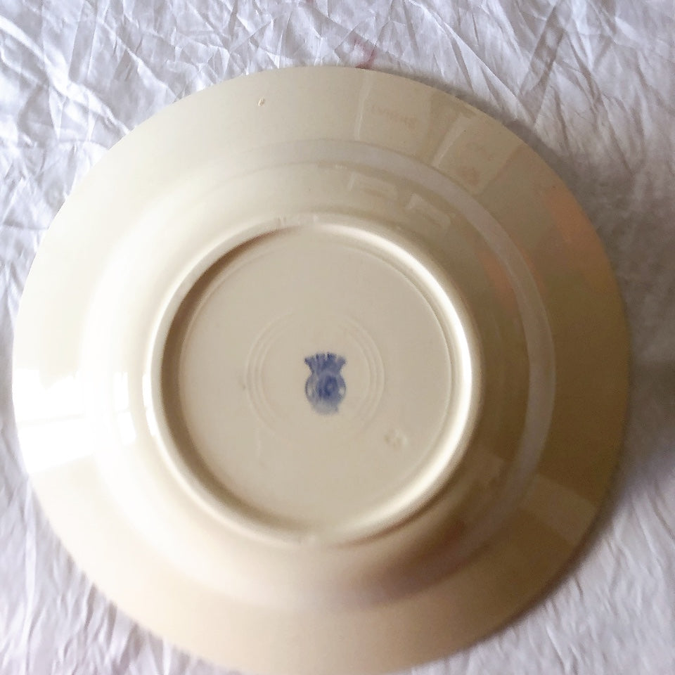 フランスアンティーク　バドンヴィレー　バラ柄スーププレート　深皿　フランスアンティーク食器 ブロカントアンティーク 蚤の市