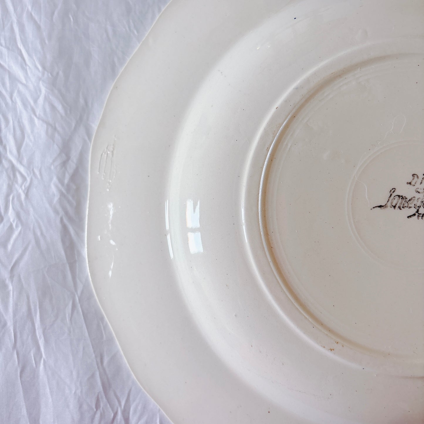 フランス ディゴワン＆サルグミンヌ 花リム スーププレート 深皿 フランスアンティーク食器 ブロカント　蚤の市