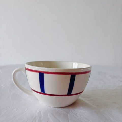 ディゴワンサルグミンヌ バスク柄 コーヒーカップ 200ml『ルージュ・マリン』 フランスアンティーク食器 蚤の市　ブロカント　バスク柄食器
