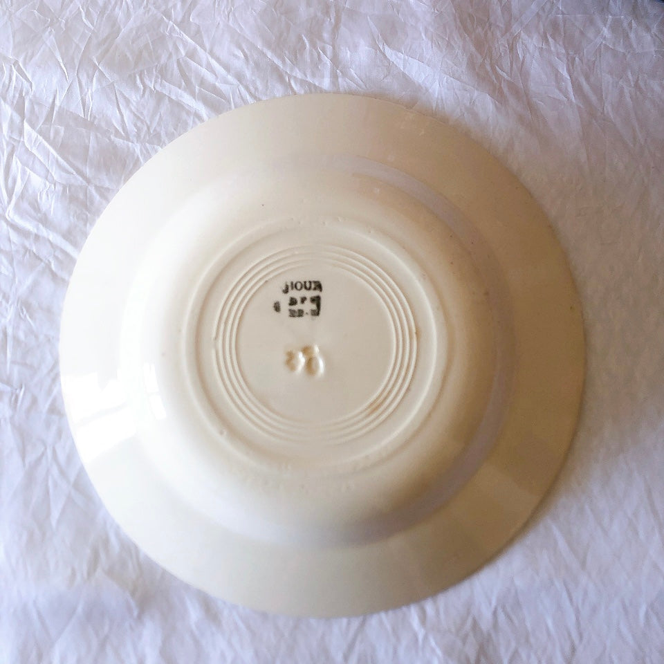 ご予約フランスアンティーク クレイユモントロー HOUX　柊　スーププレート・深皿 フランスアンティーク食器　ブロカント　蚤の市